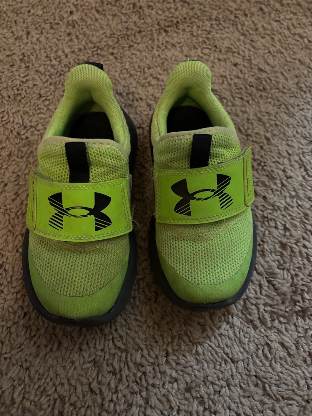 Preschool Shoes - Size 10.5, Under Armour Kids' Neon Green Velcro Athletic Shoes